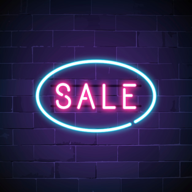 Insegna al neon di vendita rosa