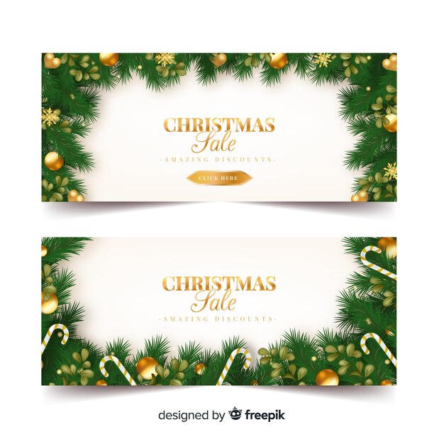 Insegna di vendita di natale degli ornamenti dorati