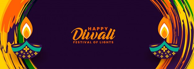 Insegna felice decorativa di festival dell'estratto di diwali
