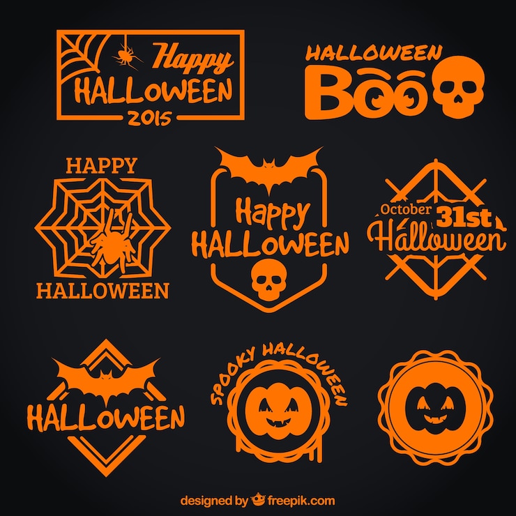 Vettore gratuito insegne arancio halloween