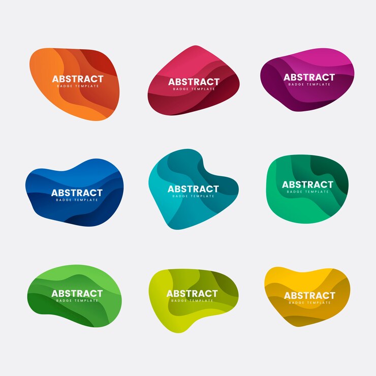 Vettore gratuito insieme astratto di vettore di progettazione del distintivo