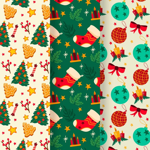 Insieme del reticolo di Natale disegnato a mano