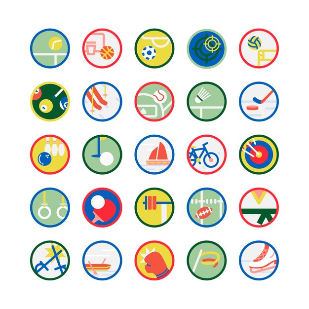 Insieme dell&#39;illustrazione delle icone di sport