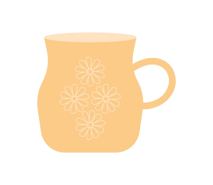 Vettore gratuito insieme dell'illustrazione variopinta del fumetto della tazza di tè e del caffè della porcellana