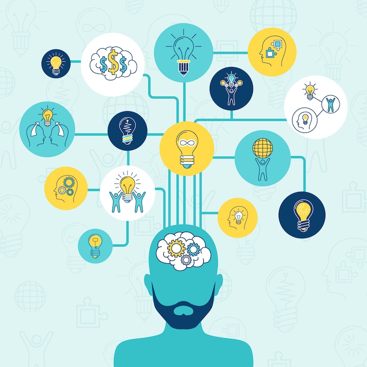 Vettore gratuito insieme di composizione di idea infografica