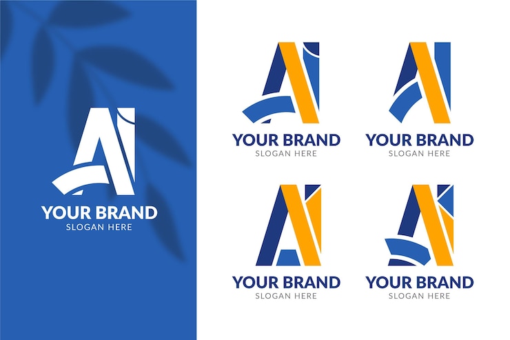 Vettore gratuito insieme di modelli di logo ai design piatto