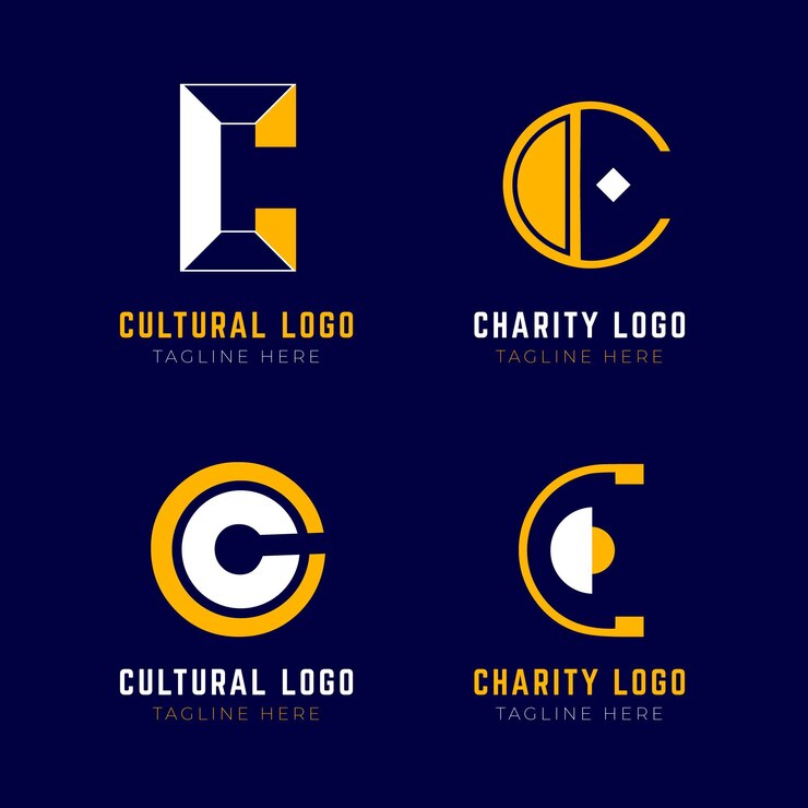 Vettore gratuito insieme di modelli di logo design piatto c