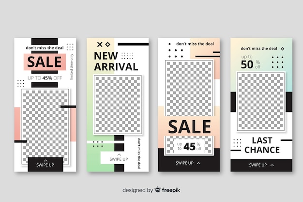 Insieme di modelli di storie instagram vendita