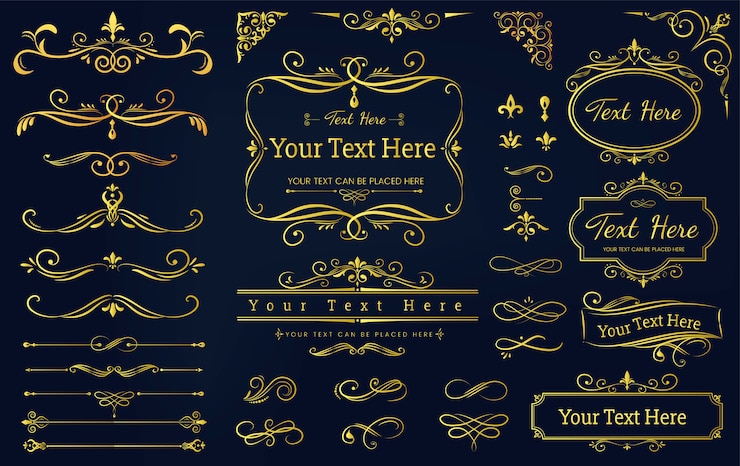 Vettore gratuito insieme di raccolta di illustrazione vettoriale ornamento etichetta
