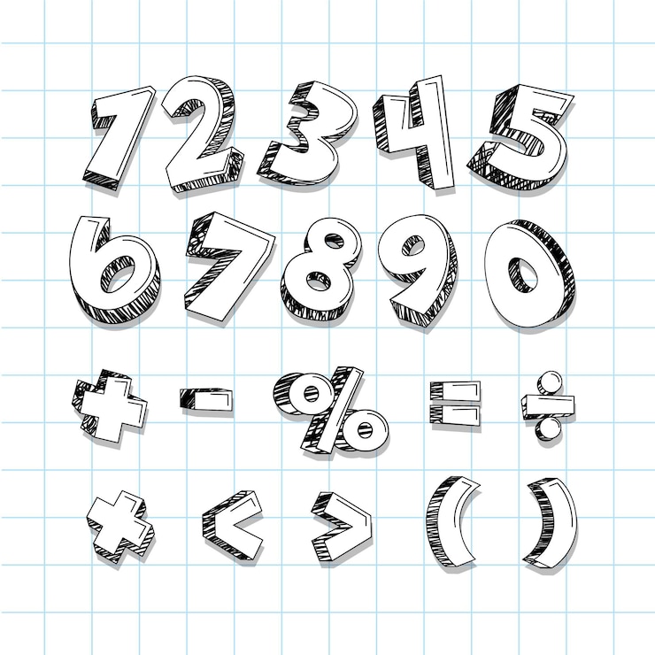 Vettore gratuito insieme di simboli matematici disegnati a mano