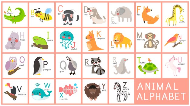 Insieme di stile di disegno dell'illustrazione di fauna selvatica