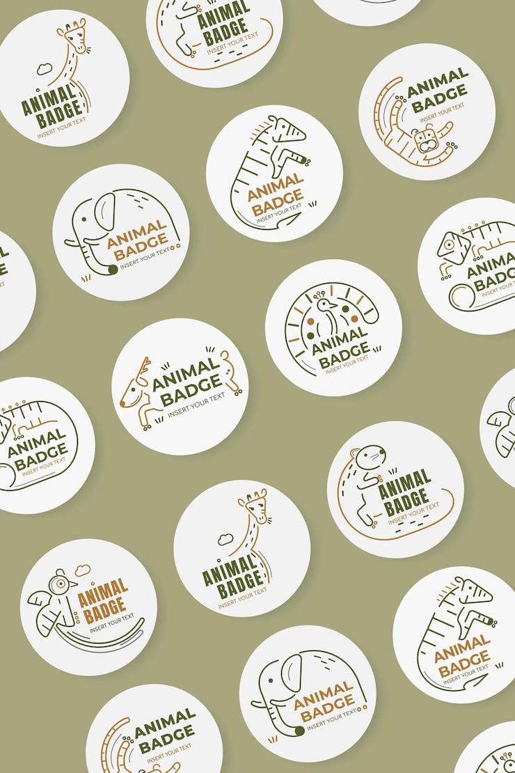 Vettore gratuito insieme di vettore di elementi di design distintivo animale