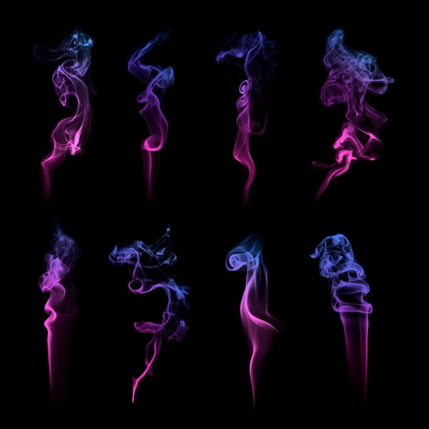 Insieme di vettore strutturato fumo viola
