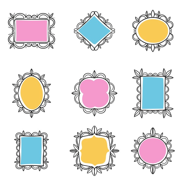 Vettore gratuito insieme disegnato a mano di doodle cornice
