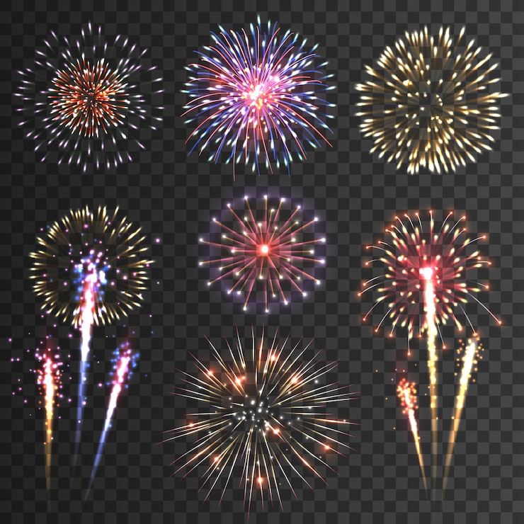 Vettore gratuito insieme nero del fondo dei pittogrammi del fuoco d&#39;artificio