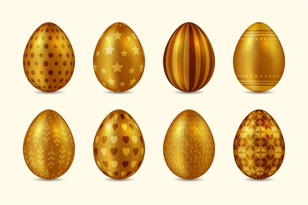 Insieme realistico dell'uovo di giorno di Pasqua