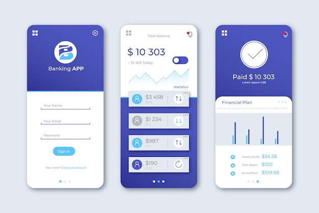 Interfaccia dell'app bancaria