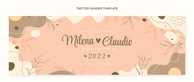Intestazione di contrazione del matrimonio disegnata a mano