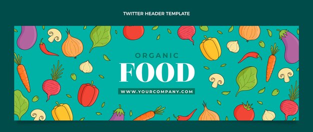 Intestazione di Twitter di cibo disegnata a mano