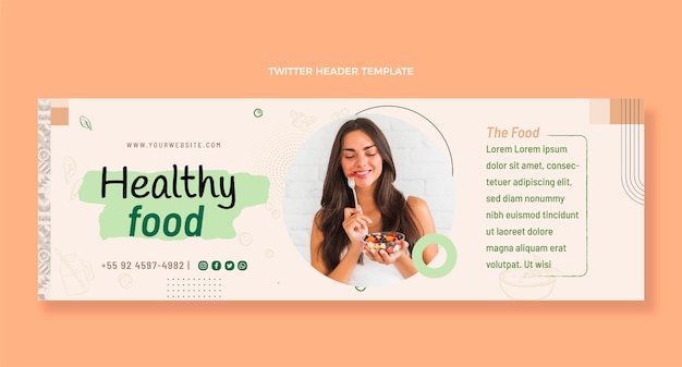 Intestazione twitter cibo design piatto