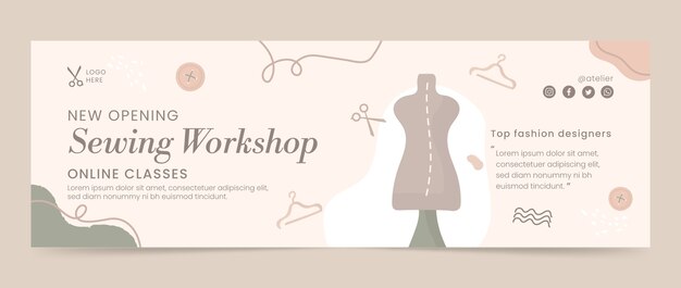 Intestazione Twitter dell'atelier della sarta minimale