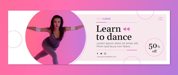Intestazione twitter della scuola di danza sfumata