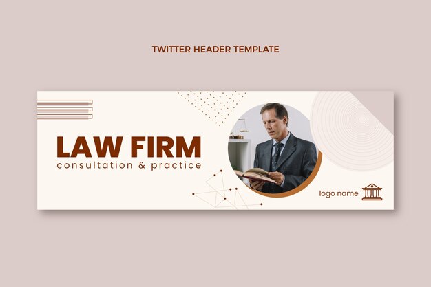Intestazione twitter dello studio legale piatto