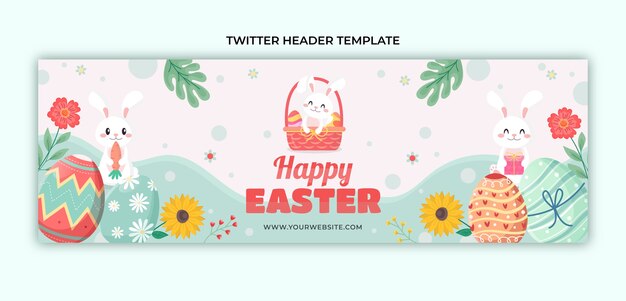 Intestazione twitter di Pasqua piatta