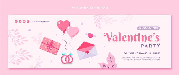 Intestazione twitter piatta di San Valentino
