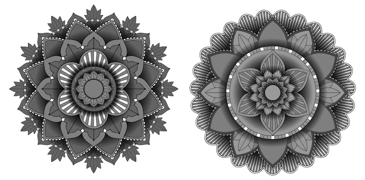 Vettore gratuito intricati disegni floreali di mandala