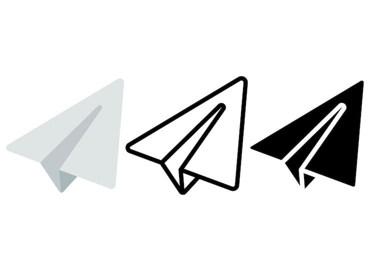 Vettore gratuito invia carta aiplane glyph contorno piatto
