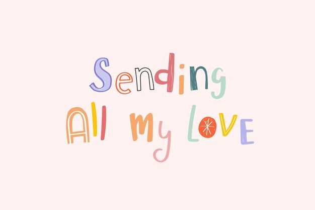 Invio di tutto il mio testo di doodle d'amore