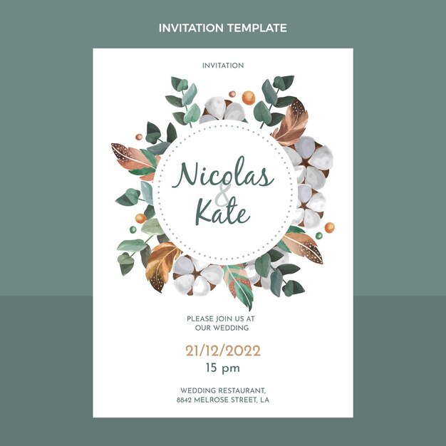 Invito a nozze boho acquerello