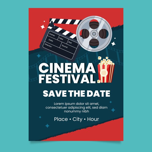 Invito al festival del cinema design piatto