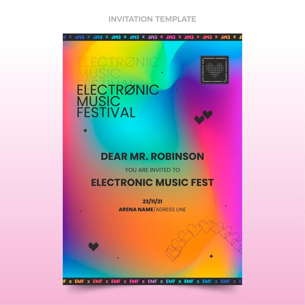 Invito al festival musicale colorato sfumato