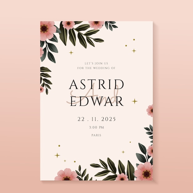 Invito alla celebrazione del matrimonio dell'acquerello