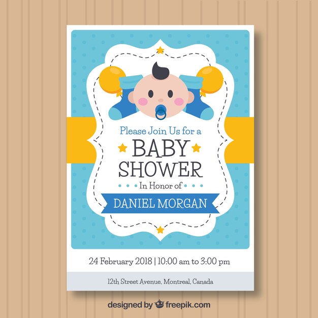 Invito doccia Baby in stile piano