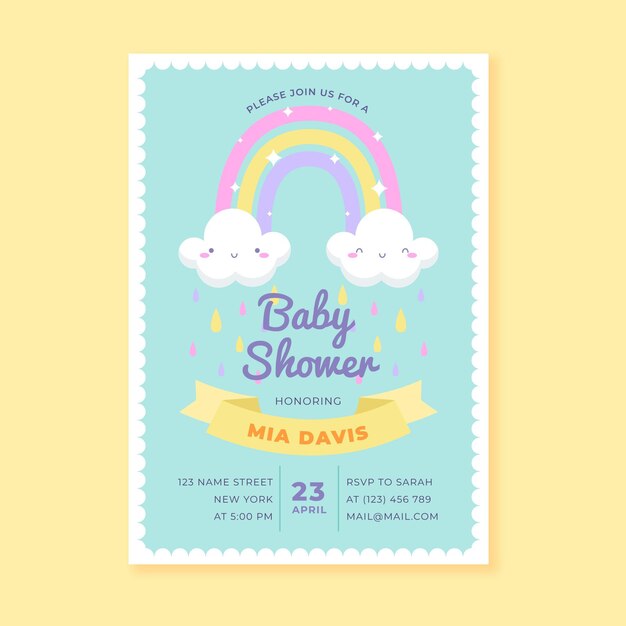 Invito per baby shower piatto chuva de amor