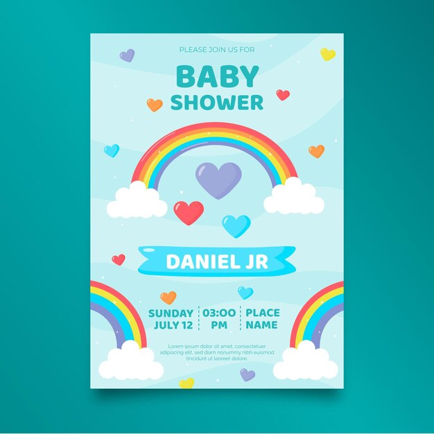 Invito per baby shower piatto chuva de amor