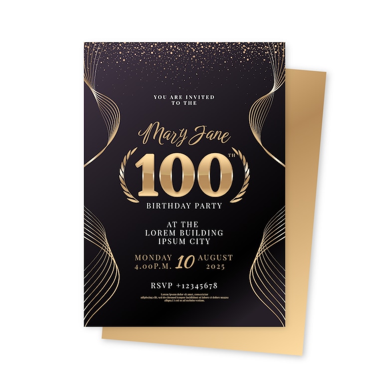 Vettore gratuito invito per l'anniversario d'oro sfumato