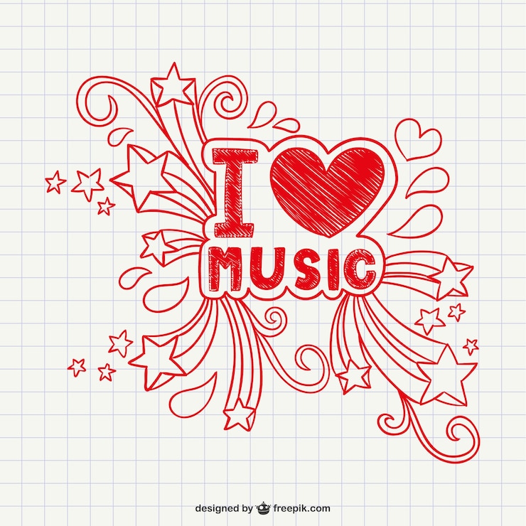 Vettore gratuito io amo la musica vettore