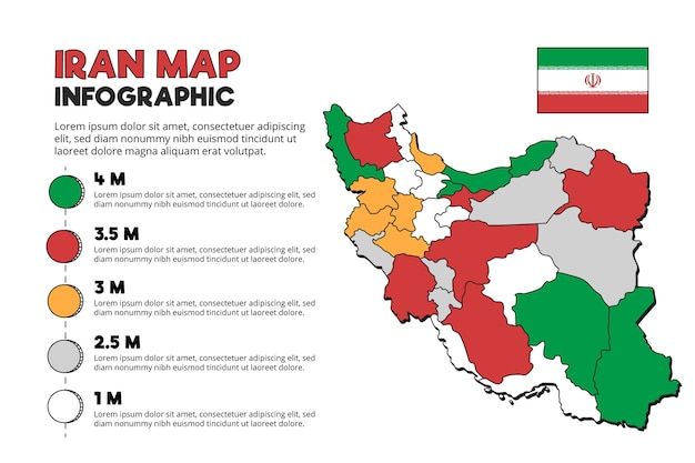 Iran mappa infografica