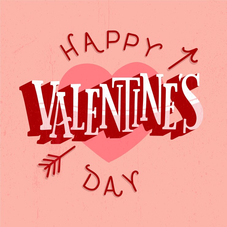 Vettore gratuito iscrizione a san valentino felice