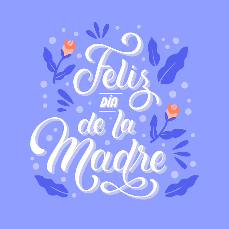 Vettore gratuito iscrizione della festa della mamma disegnata a mano in spagnolo