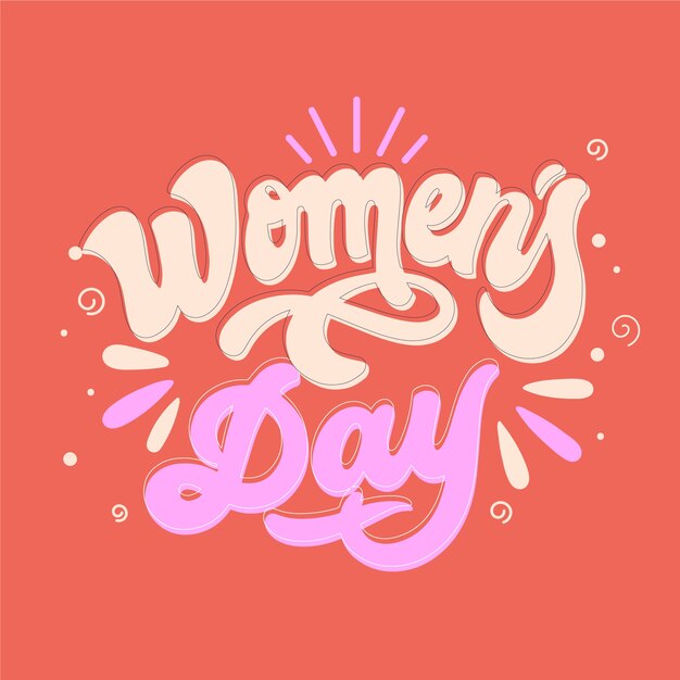 Iscrizione della giornata internazionale della donna disegnata a mano