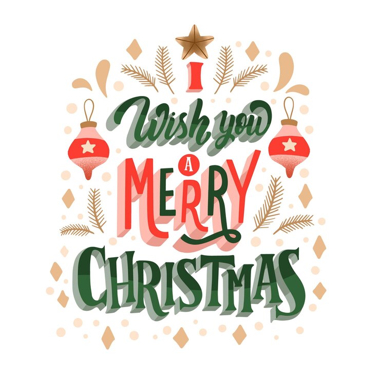 Vettore gratuito iscrizione di buon natale con snowglobes