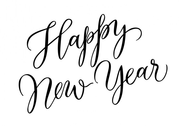 Vettore gratuito iscrizione di felice anno nuovo