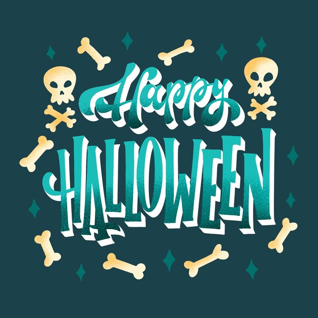Iscrizione di halloween felice