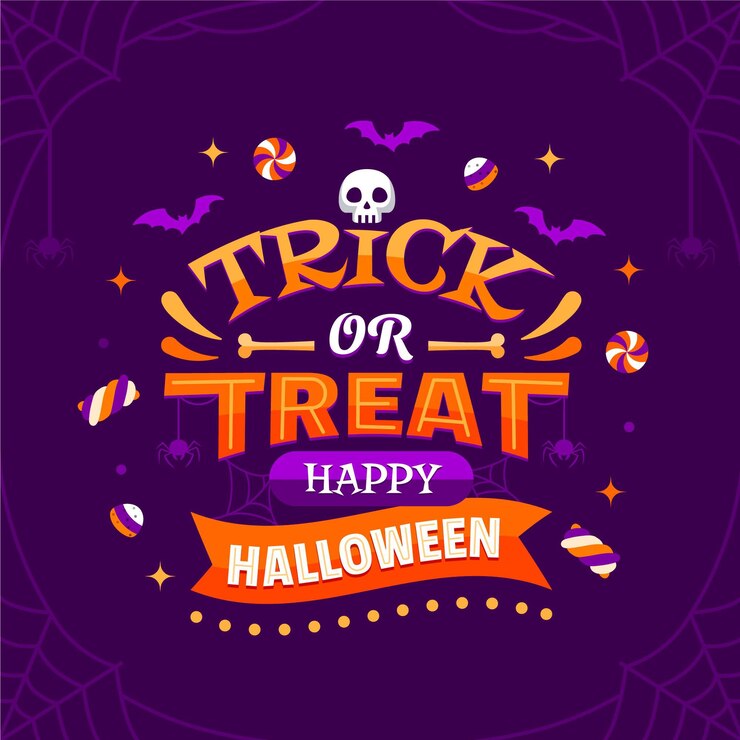 Vettore gratuito iscrizione di halloween piatta disegnata a mano