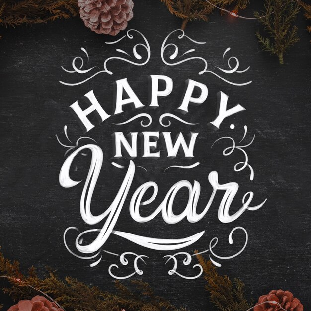 Iscrizione felice anno nuovo 2020